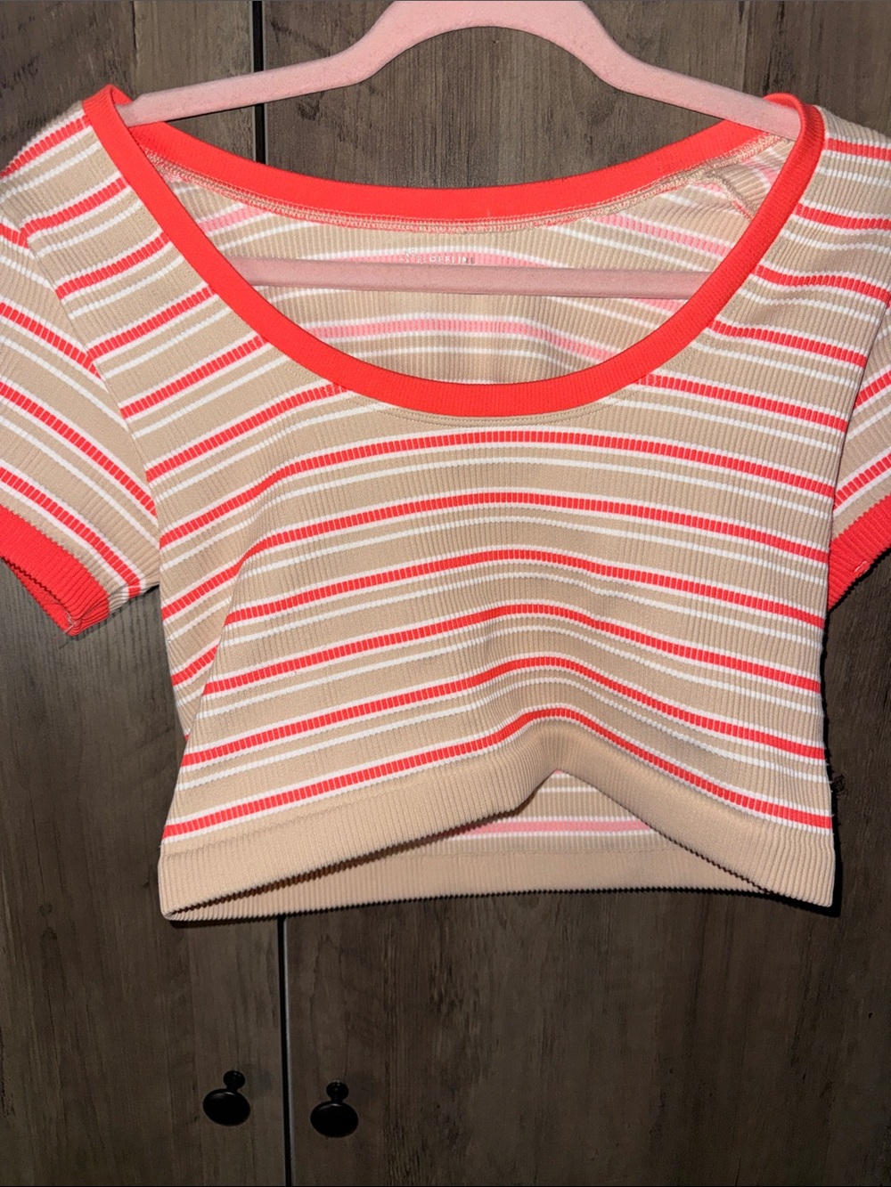 Aerie seamless ribbed scoop neck crop